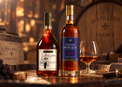 Brandy bottle and label design