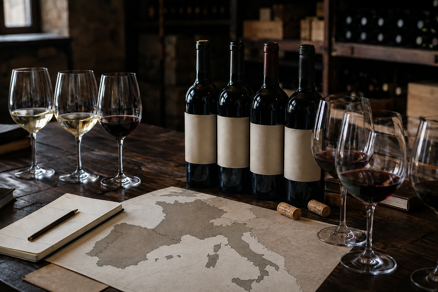 Europ map wine European wine sourcing and tasting selection