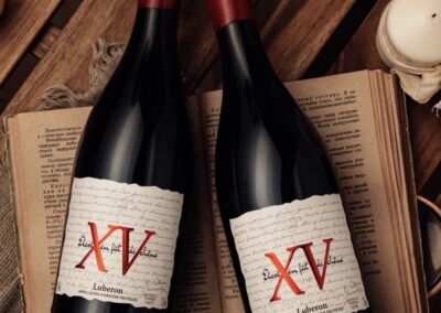XV wine bottle and label design