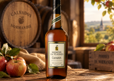 Manoir de Plasnes Calvados bottle and packaging