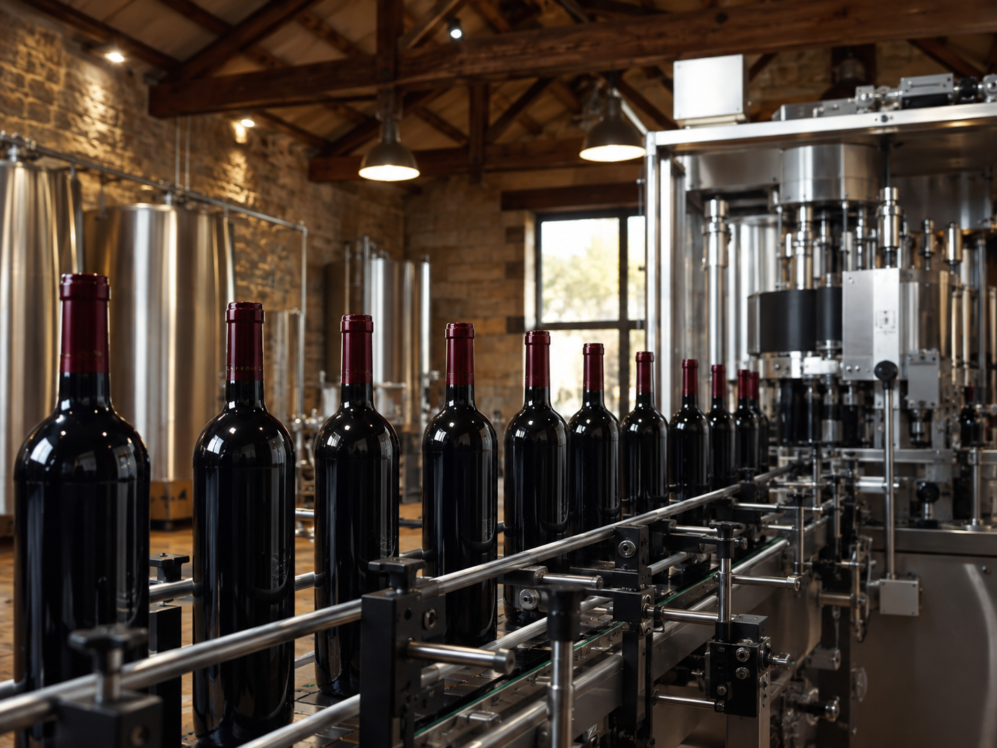 Wine bottling line illustrating the foundation of French Spirit Production in 2012