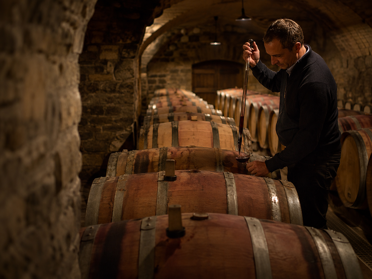 Oak barrel cellar illustrating FSP ageing expertise