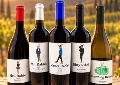 Rabbit Fruity wine range and packaging