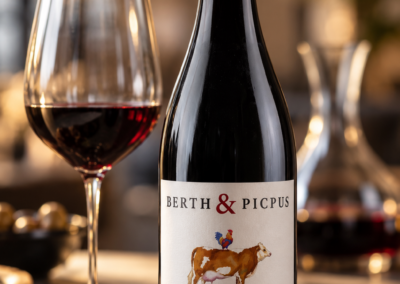 Berth and Picpus wine bottle and label design