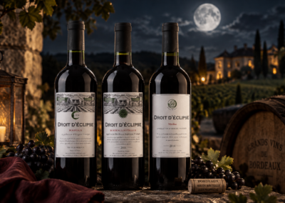 Droit d’Éclipse wine bottle and label design