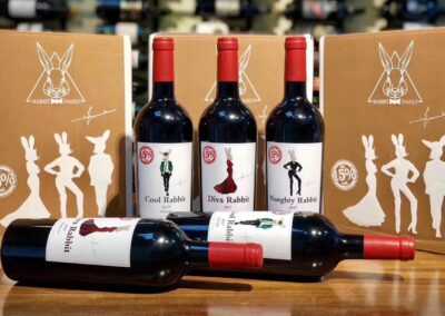 Rabbit wine bottle and label design