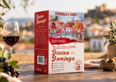 Divino Domingo wine in three-litre bag-in-box packaging